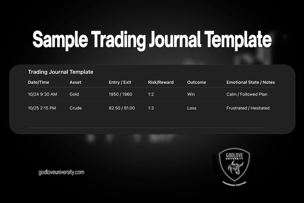 Godlove University Futures Trading Journal Template