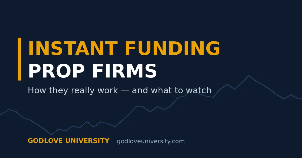 Instant funding prop firms — how they really work and what to watch, explained by Godlove University